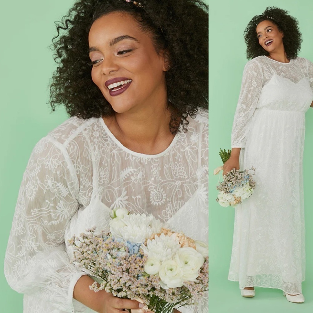 NWT ModCloth Slip Dress Embroidered Overlay Maxi Dress Coastal Cowgirl Boho